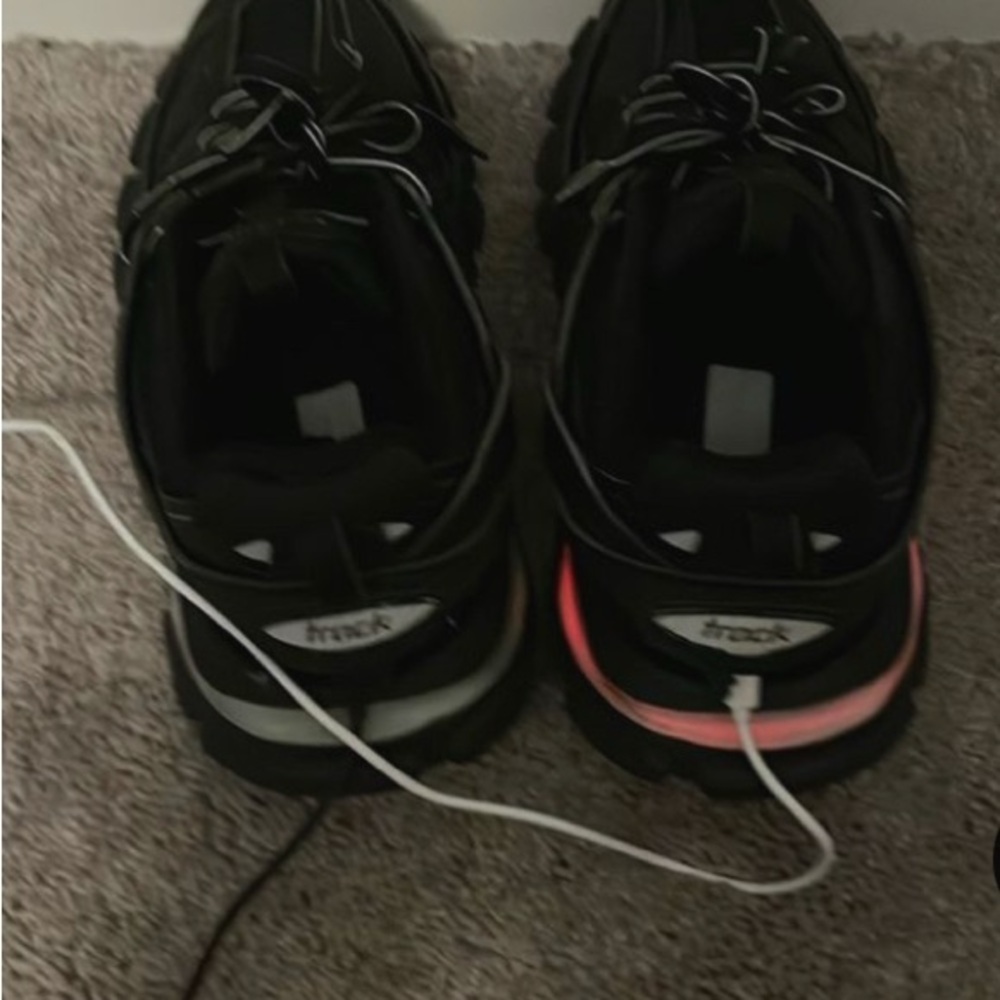 Black Track Sneakers with Reflective Details